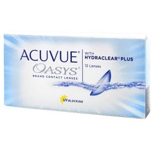 Acuvue Oasys contact lenses with hydraclear plus 12 lenses - UV Blocking
